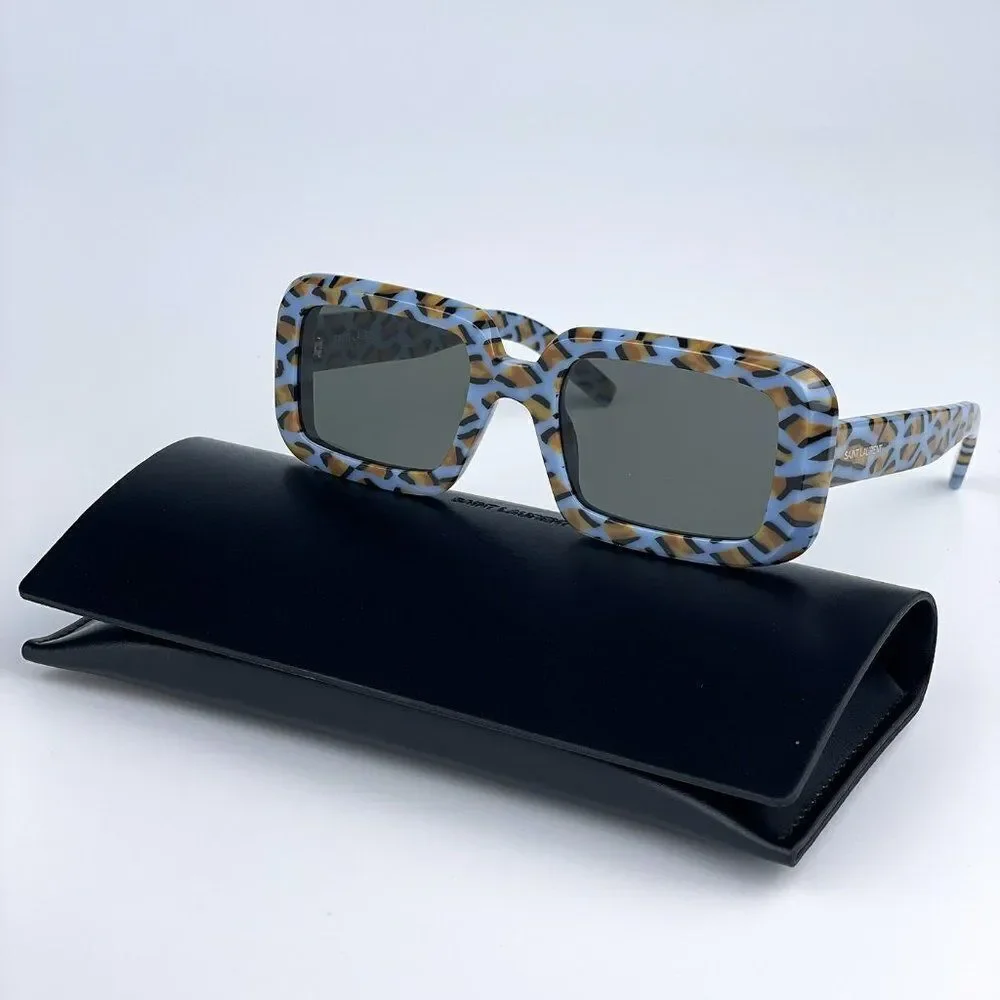 SALE! NEW Saint Laurent SL534 SUNRISE 008 Violet Rectangle Unisex Sunglasses